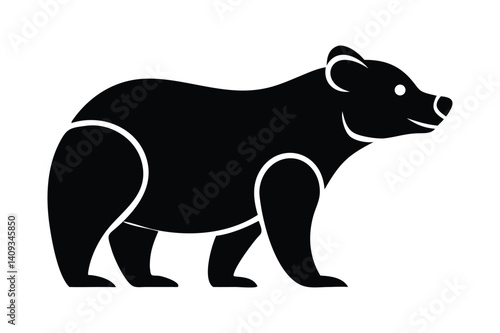 Stylized Bear Silhouette: Minimalist Wildlife Representation