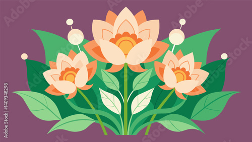 Fragrant cempas chil flowers are carefully arranged in elaborate floral displays representing the fleeting nature of life.. Vector illustration