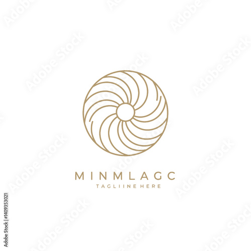 Elegant Gold Spiral Circle Logo Design