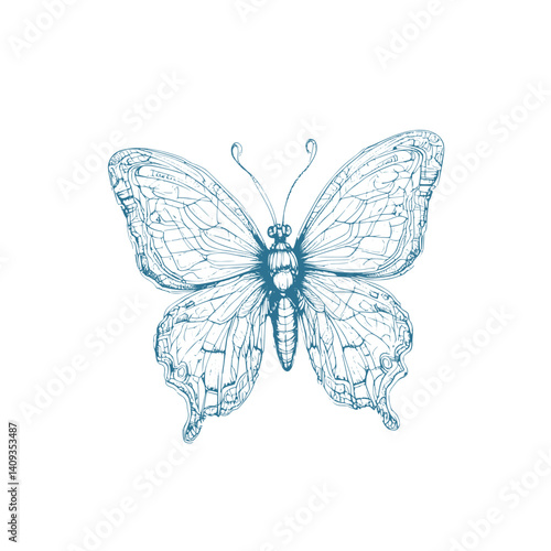 butterfly line art illustration