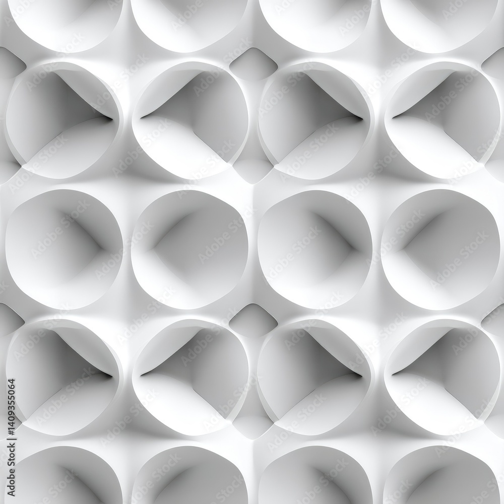 Abstract White Curvilinear Pattern: A Modern Minimalist Design Abstract White Curvilinear Pattern: A Modern Minimalist Design