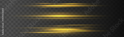A dazzling flash of gold light travels horizontally, illuminating the scene. Sparkling glitter adds a magical touch to the glowing streak. The design feels dynamic and visually striking.