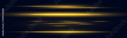 Bright golden rays spread horizontally with sparkling glitter details. The neon streaks form a smooth, radiant divider line. This luminous design adds a touch of luxury to any background.