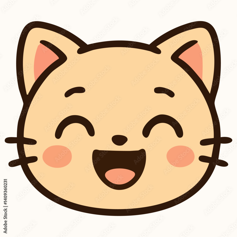 Excited expression on adorable kawaii baby cat face Excited expression on adorable kawaii baby cat face