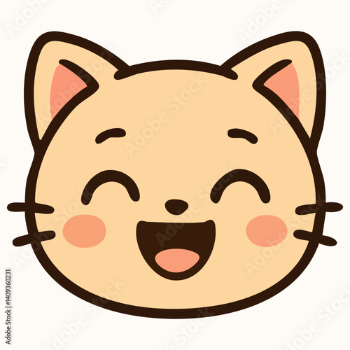 Excited expression on adorable kawaii baby cat face