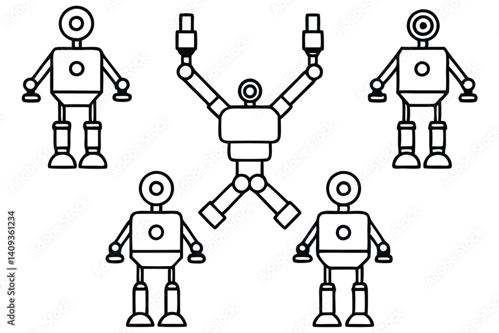 robotics arm line art industrial robotics technology diagram robotics arm line art industrial robotics technology diagram