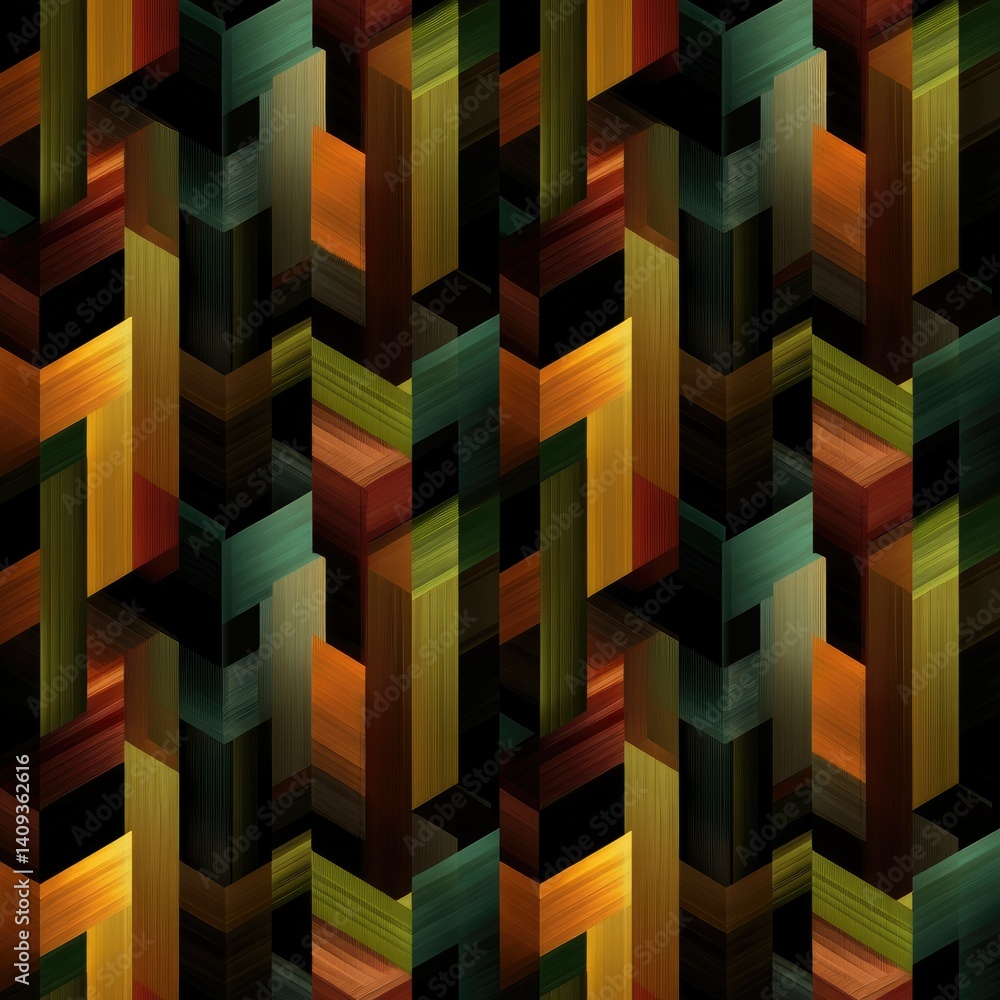 Fototapeta premium Geometric Wood Block Abstract: A Warm, Textured Pattern