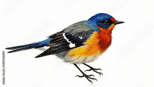 Serenade in soft hues bird isolated watercolor vector illustration svg