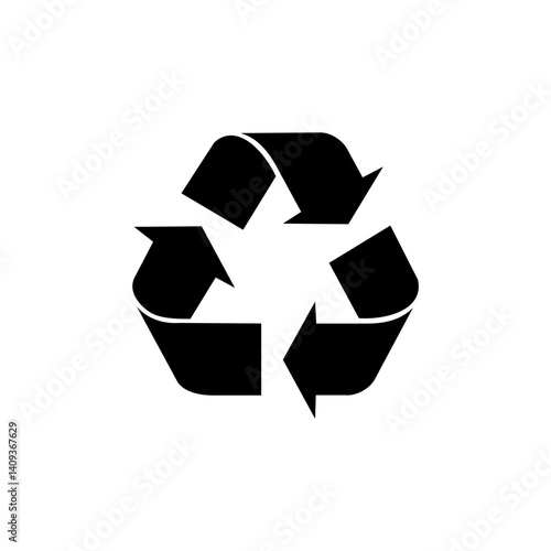 black color recycle icon