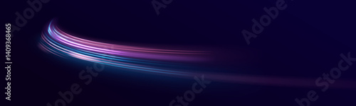 Neon rays vector abstract background. Futuristic technological style with glowing neon lines and high-speed movement, creating a sense of innovation and fast-paced digital technology in a sleek.	