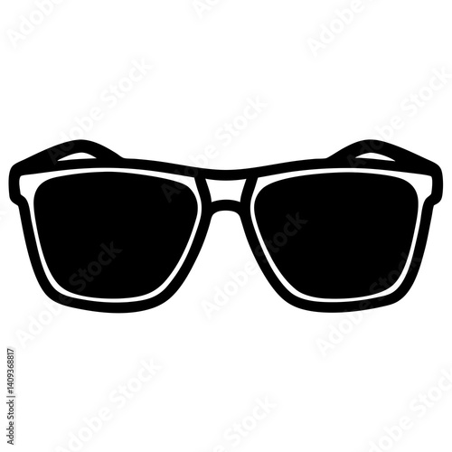 Modern Sunglasses Vector Icon Illustration Stylish Eye Protection Summer Fashion Accessory Eyegear Design Simple Silhouette Sun Protection Elegance