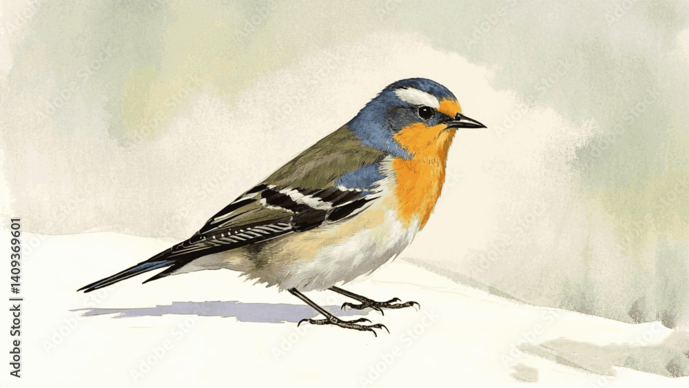 Fototapeta premium Skyborne brushstrokes bird isolated watercolor vector illustration svg