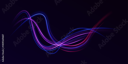 Beautiful glow light flare and sparks with red and blue special effects, simulating a high-speed police line. Explosion in the universe creating a cosmic background for an event.	