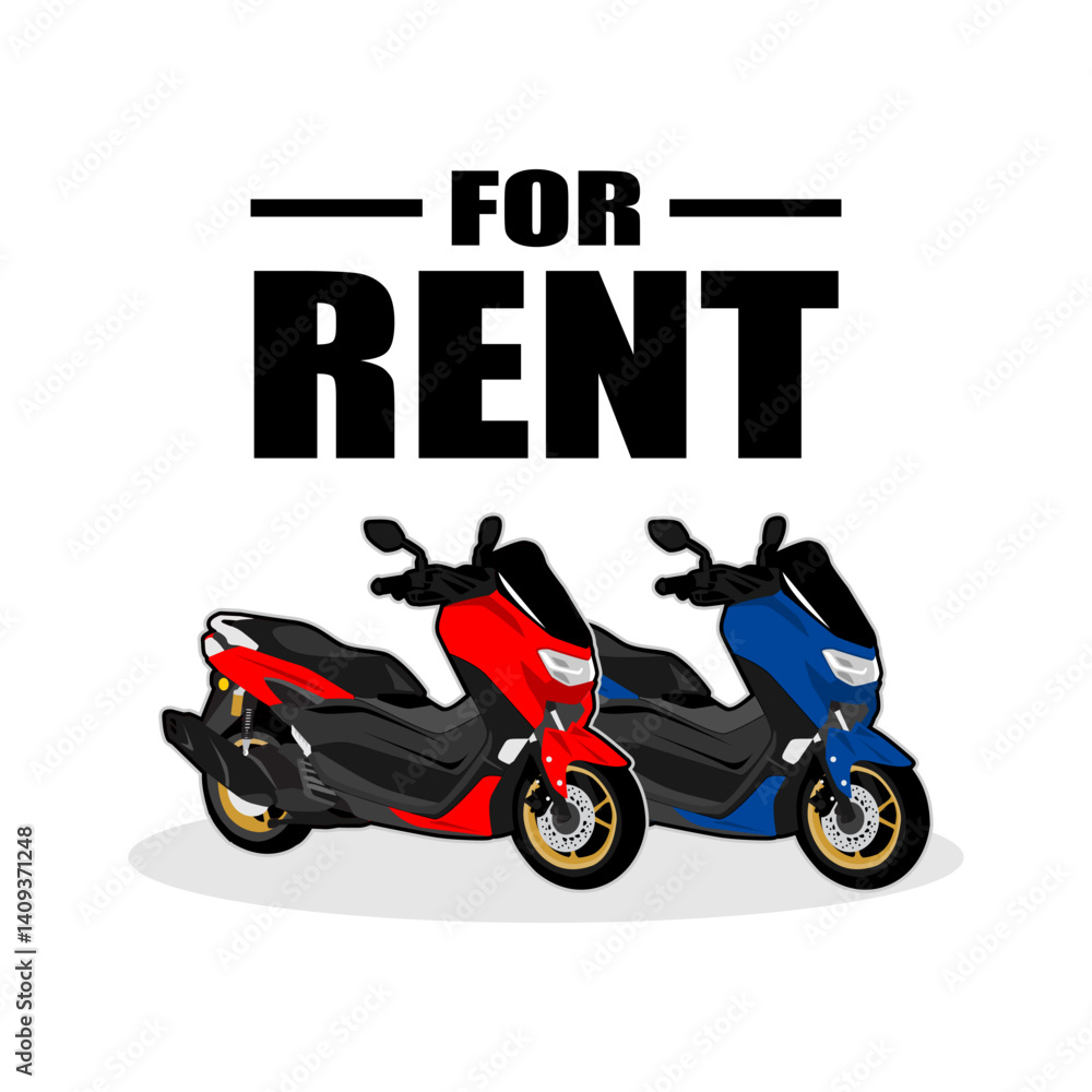 Obraz premium vector motorcycle motorbike automatic for rent rental