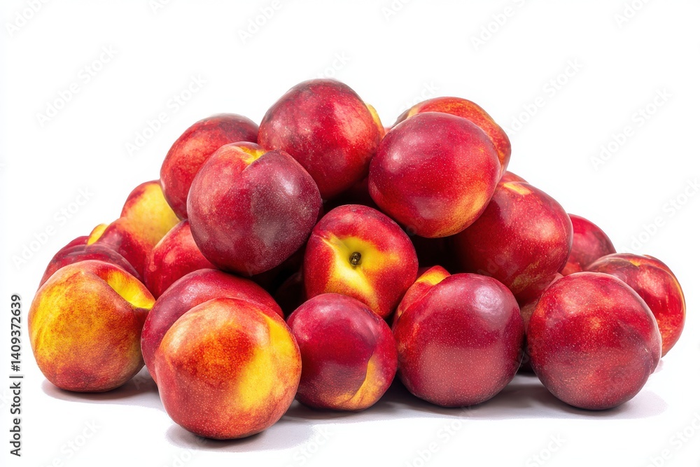 Pile of ripe nectarines isolated on white background Pile of ripe nectarines isolated on white background