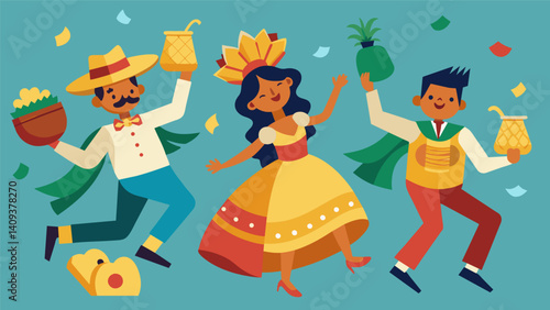Did someone say music A lively playlist of traditional Mexican songs sets the tone for the festivities causing people to break into impromptu dance breaks between tamale. Vector illustration