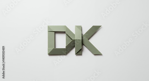 Modern minimalist logo design dk intertwined letters