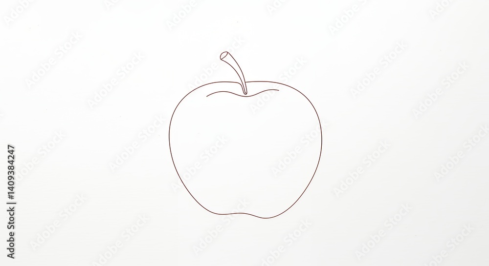 Obraz premium Simple gray apple drawing