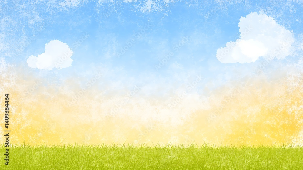 Gentle, textured landscape of a sunny, tranquil sky.