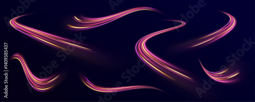 Fast data transfer acceleration visualized as swirling energy spirals. Neon fire flare traces and speed motion create tech-inspired dynamic background.