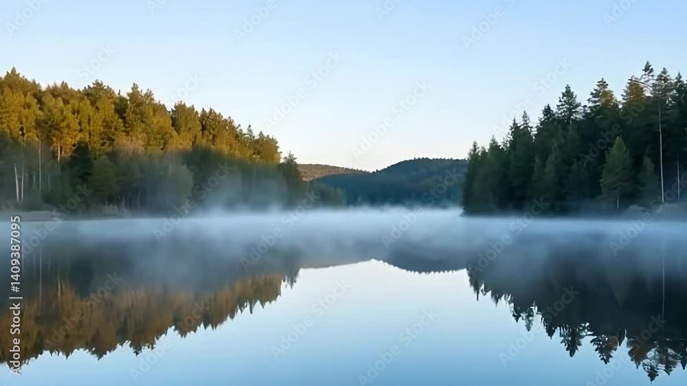 still lake with fog, morning lake cinematic, tranquil lake reflection, ethereal forest lake, peaceful water surface, ultra HD lake video, 4K foggy morning scene, mist over calm lake, forest reflection still lake with fog, morning lake cinematic, tranquil lake reflection, ethereal forest lake, peaceful water surface, ultra HD lake video, 4K foggy morning scene, mist over calm lake, forest reflection