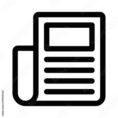 Minimal black newspaper vector icon in line style. Editable stroke.