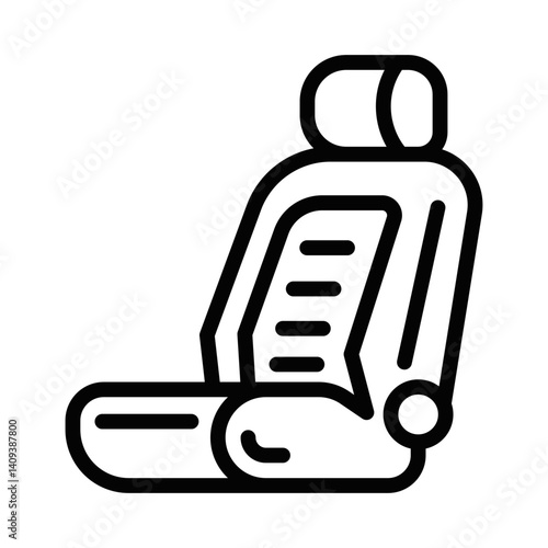 Car interior passenger seat vector icon. Editable stroke.