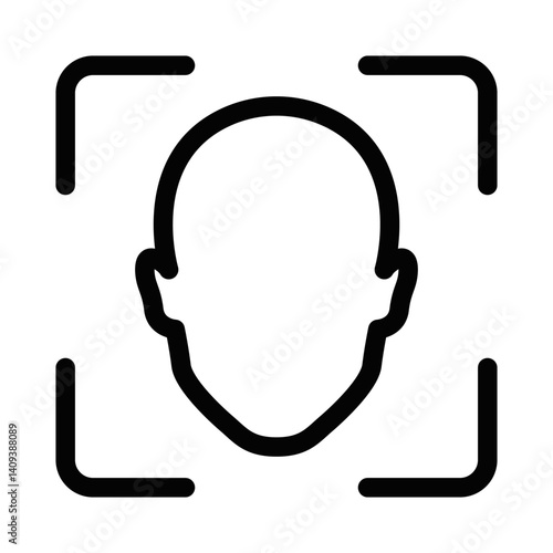 Head scanning outline icon. Editable stroke.
