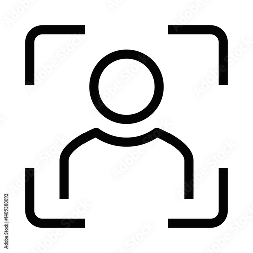 User profile scanning icon. Editable stroke.