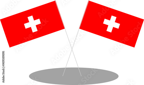Switzerland Map And Flag Design Stock Photo