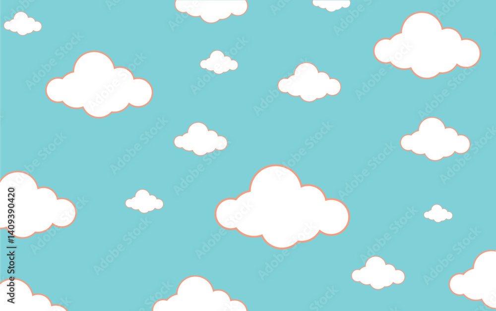 Cartoon Cloud Background – Cute White Clouds on Blue Sky Cartoon Cloud Background – Cute White Clouds on Blue Sky