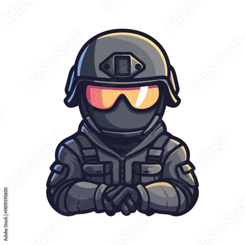 Cyber Police Officer Digital Law Enforcement Illustration