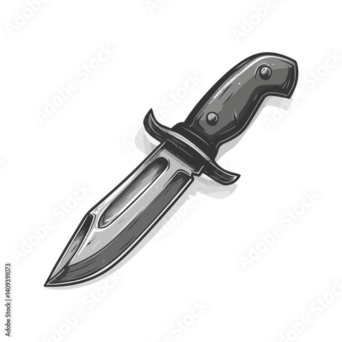 Vintage Style Fixed Blade Knife Illustration