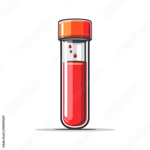 Medical Blood Sample Test Tube Vector Illustration