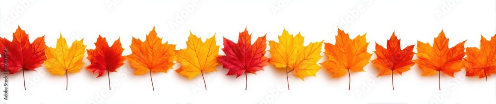 A colorful arrangement of maple leaves displays various shades of orange, highlighting the beauty of autumn. The leaves are set against a simple background, emphasizing their rich hues A colorful arrangement of maple leaves displays various shades of orange, highlighting the beauty of autumn. The leaves are set against a simple background, emphasizing their rich hues