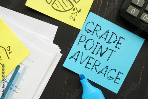 Bild auf Leinwand GPA grade point average as educational concept
