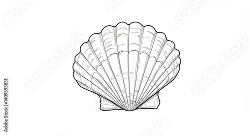 Scallop shell illustration graphic design