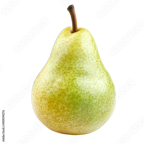 A Fresh Ripe Pear with Smooth Skin and Natural Shape Isolated on Transparent Background PNG