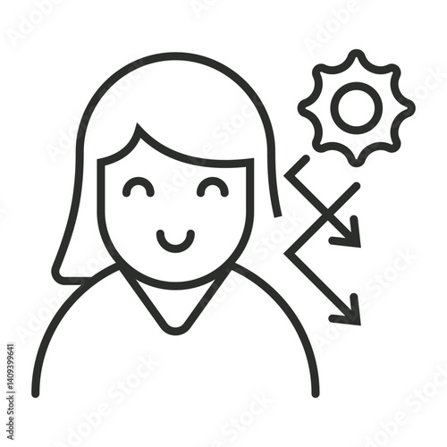 Sun protection outline icon, editable vector illustration and transparent graphic element. Isolated on white background