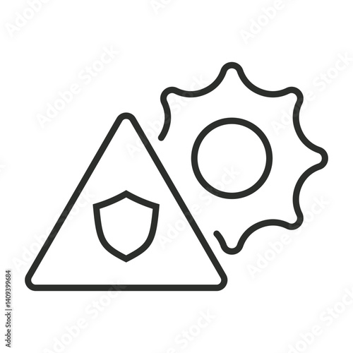 Sun protection outline icon, editable vector illustration and transparent graphic element. Isolated on white background