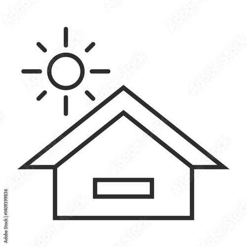 Sun protection outline icon, editable vector illustration and transparent graphic element. Isolated on white background