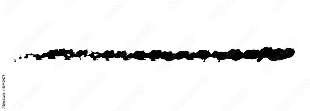 Bold black brush stroke with dense paint and sharp edges Bold black brush stroke with dense paint and sharp edges