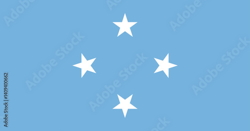 Official state Flag of the Micronesia. Civil flag of the Federated States of Micronesia. Oceania. Vector illustration