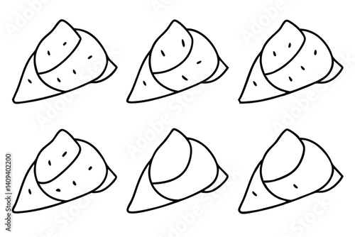 samosa line art detailed drawing with artistic flair