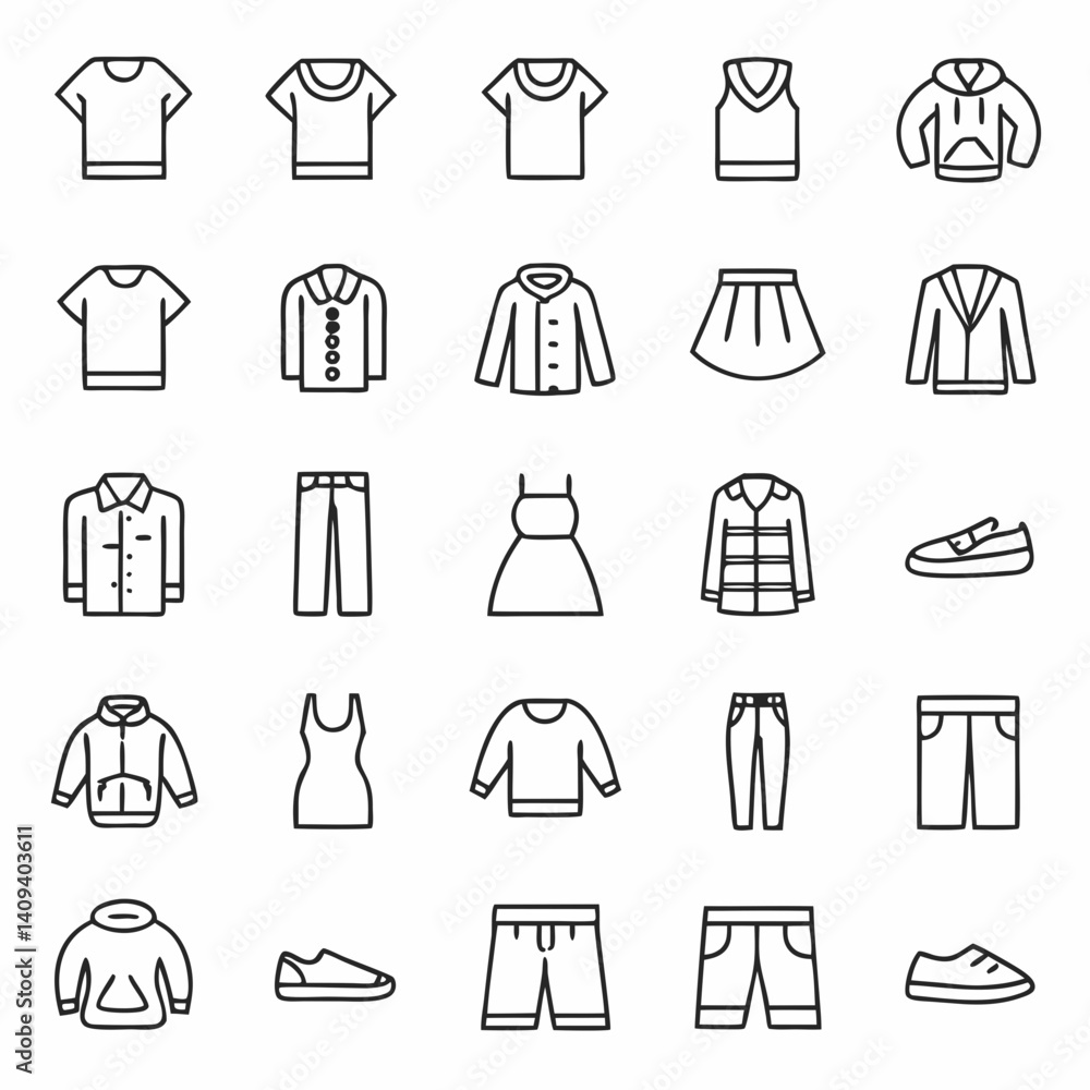 vector illustration of a set of clothes vector illustration of a set of clothes