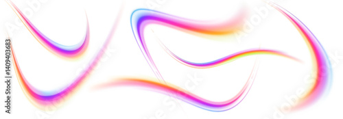 Glowing semicircular waves and light swirls in transparent PNG format. Soft motion and elegant curves create luminous arcs. Perfect for flow effects.