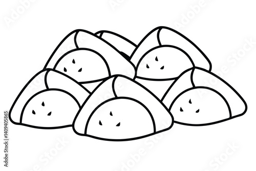 samosa line art stylish and elegant drawing for wall