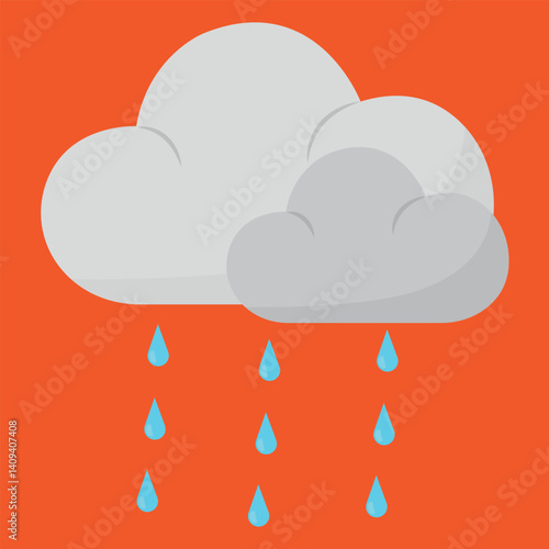 Rainy Weather & Stormy Clouds – Nature & Climate Illustration Set