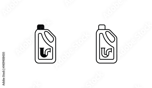 Drain Cleaner icon design with white background stock illustration