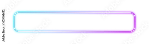 Square rectangular frame with two color neon motion graphics on isolated transparent background in PNG and vector format. Gradient aura, grain neon blob with noise effect PNG illustration. 